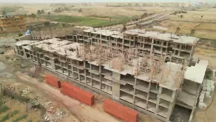 لقطة جوية بالدرون لموقع كومباوند الشروق داخل مصيف بلطيم